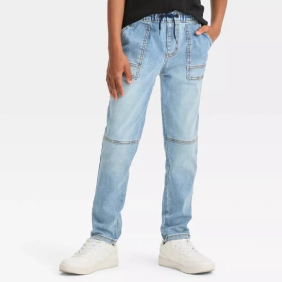 Art Class Boys' Super Skinny Pull-On Jeans Black Wash Size 12 Easy On - Picture 1 of 3